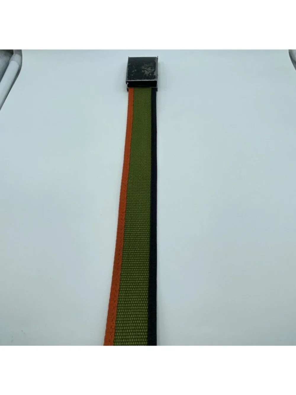 Diamond Green Black Orange Slip Thru Adjustable Belt Men’s Size M